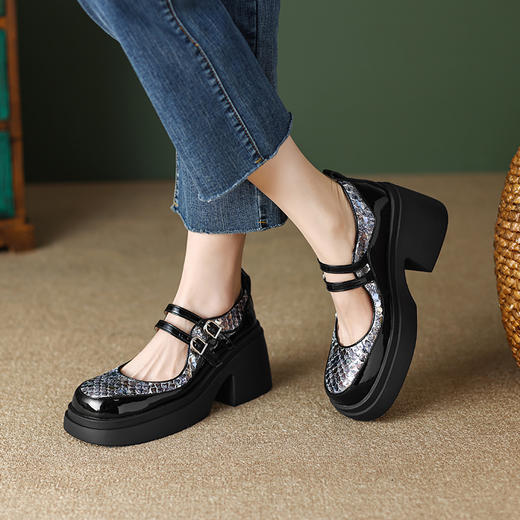 春季新款，厚底高跟浅口玛丽珍鞋TYM-6143 商品图5