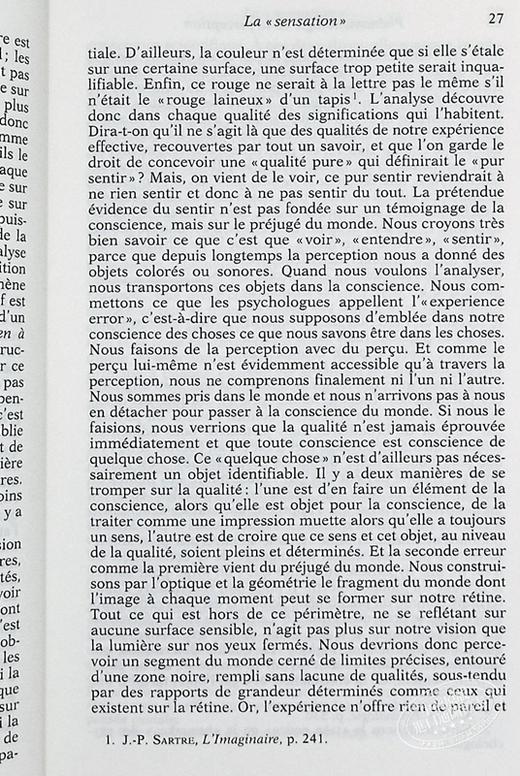 预售 【中商原版】莫里斯梅洛庞蒂 知觉现象学 Phenomenologie de la perception 法文原版 Maurice Merleau-Ponty 商品图4