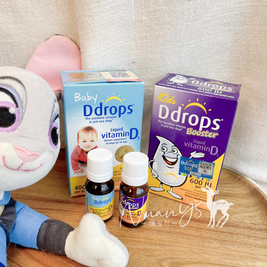 维生素D3 15天以上【成长必备 补钙】 D3滴剂 蓝瓶400IU/紫瓶600IU  加拿大Ddrops滴卓思 商品图0