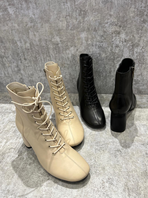 IUIU SECOND 时尚系带方根内拉链短靴U21DS44481 商品图3