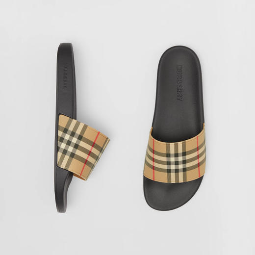 【一】BURBERRY 巴宝莉 男士 Vintage 格纹印花拖鞋 格子 8056942 A7028 商品图2
