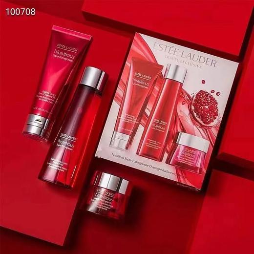 【品牌授权】雅诗兰黛红石榴礼盒三件套 洗面奶125ml+倍润水200ml+二合一晚霜50ml 旅行装 商品图2
