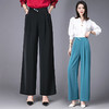 SDN-E689091真丝阔腿裤女2023春夏季桑蚕丝长裤高腰垂感甩腿裤百搭直筒休闲裤 商品缩略图3