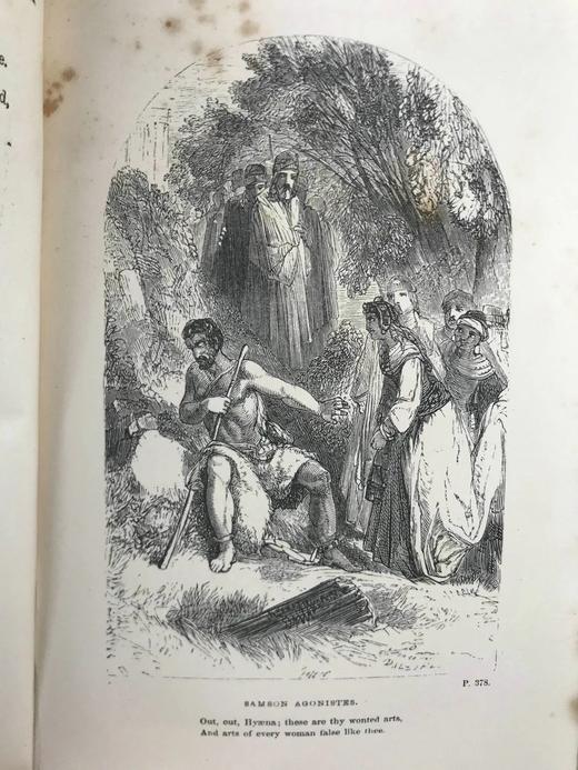 1867年 弥尔顿诗集 8版画幅插图 漆布精装36开 商品图11