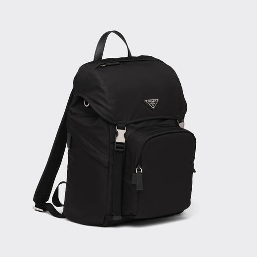 【二】PRADA 普拉达 男士 Re-Nylon 尼龙法琅三角形金属徽标手提双肩背包 黑色 2VZ135 2DMG F0002 HOL 商品图1
