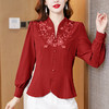 设计感绣花中式刺绣v领时尚显瘦衬衣职业气质KQL-A83N6812 商品缩略图2