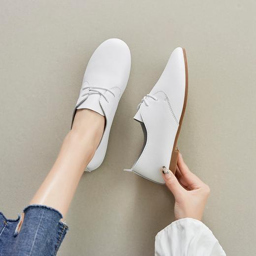 ZHR韩版小皮鞋2023春季新款洋气懒人一脚蹬单鞋轻便平底女鞋 商品图2