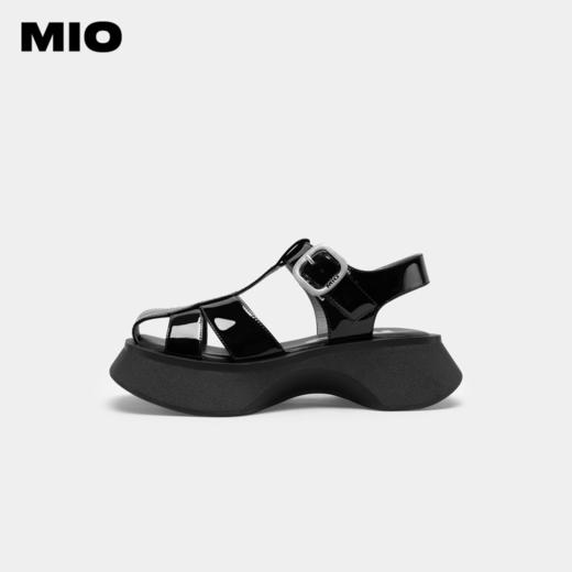 MIO米奥夏季松糕底高跟简约风丁字扣带时髦复古罗马凉鞋女洞洞鞋M233130602 商品图1