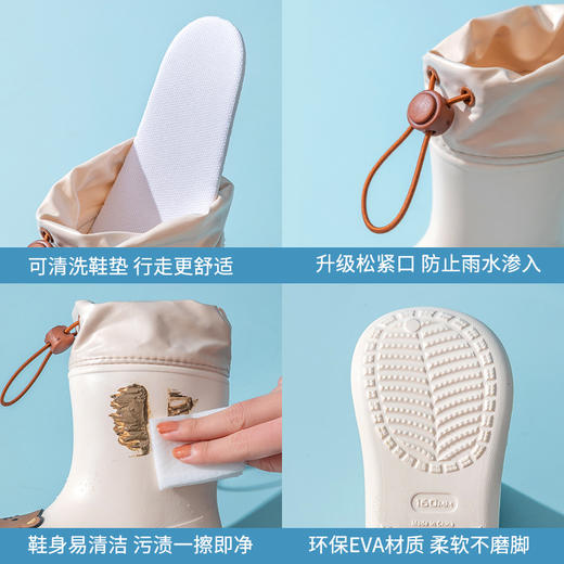 猪爸爸儿童雨鞋小孩水鞋男童女童中筒雨鞋束口防滑防水幼儿园水鞋 商品图3