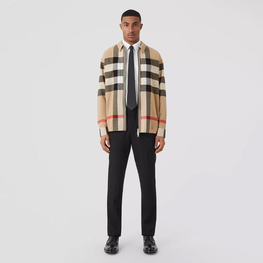 【一】BURBERRY 巴宝莉 男士大号格纹羊毛混纺外套式衬衫 格子 8050135 A7028 商品图3