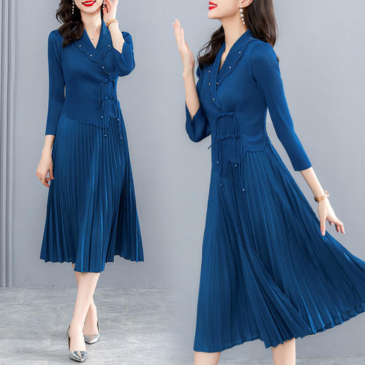 三宅褶皱连衣裙，复古改良旗袍百褶连衣裙HR-SSFB2680 商品图1