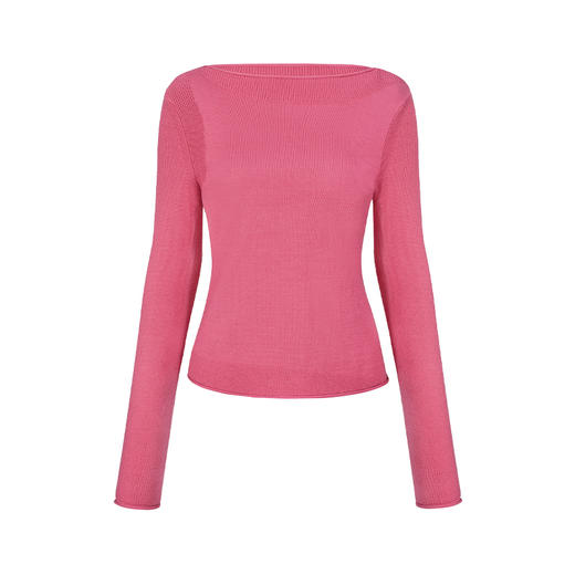 NUTH“玫瑰庞克”｜桃红色针织衫修身显瘦长袖打底上衣 商品图5