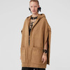 BURBERRY 巴宝莉 女士马术骑士绣标羊毛混纺格纹连帽斗篷 驼色 8065045 A1420 商品缩略图1