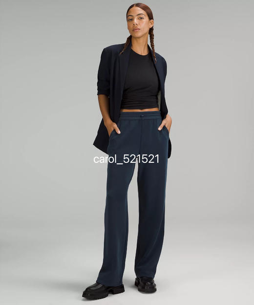 新款小开叉 Lulu Brushed Softstreme开衩高腰莫代尔铜氨丝空气裸感直筒裤 显瘦垂坠舒适百搭 商品图0