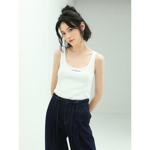 COCOBELLA前后U领字母印花背心女可外穿混搭打底小吊带VT601 商品图1