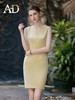 AD黄色通勤外套连衣裙两件套春装女2023新款套装时尚主持人正装 商品缩略图3