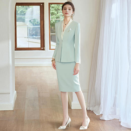 职业装女春季西装套装时尚职业正装销售工作服气质定制主持人西装 商品图2
