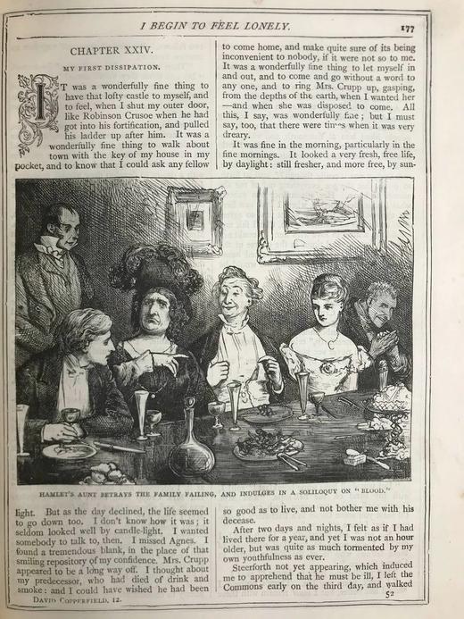 约19世纪后期 狄更斯《大卫·科波菲尔》 61幅插图 漆布精装16开 商品图9