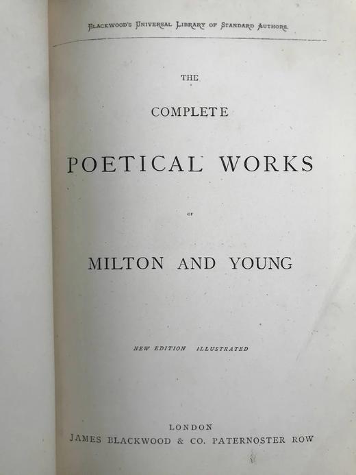 约19世纪后期 弥尔顿与杨格诗集 约6幅插图 漆布精装18开 商品图4