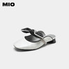 MIO米奥夏季韩版方头圆跟小闪钻蝴蝶结时髦通勤舒适包头拖女M232213929 商品缩略图1