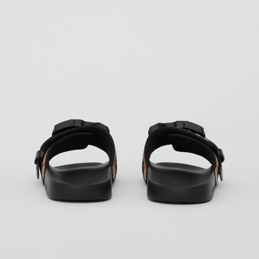 BURBERRY 巴宝莉 男士 Vintage 格纹搭扣束带棉质拖鞋 格子 8056917 A8731 商品图2