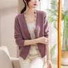 V领短款开衫针织外套，毛衣薄款上衣外搭CC-101-19903 商品缩略图0