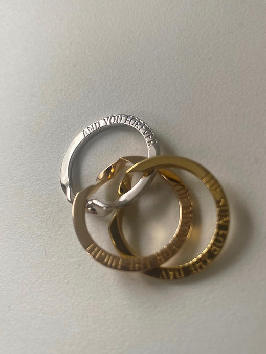 APRESI｜直角三环GIMMEL AND POSY Short Inscription Triple-Hoop Complete Ring [缱绻直角三环组合戒指] 商品图1