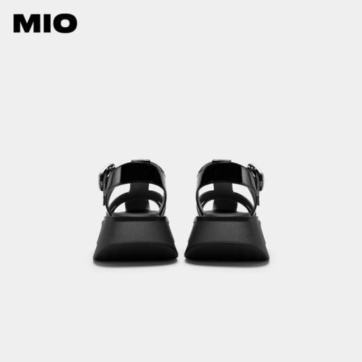MIO米奥夏季松糕底高跟简约风丁字扣带时髦复古罗马凉鞋女洞洞鞋M233130602 商品图3