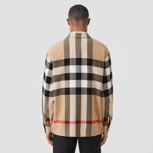 【一】BURBERRY 巴宝莉 男士大号格纹羊毛混纺外套式衬衫 格子 8050135 A7028 商品图2