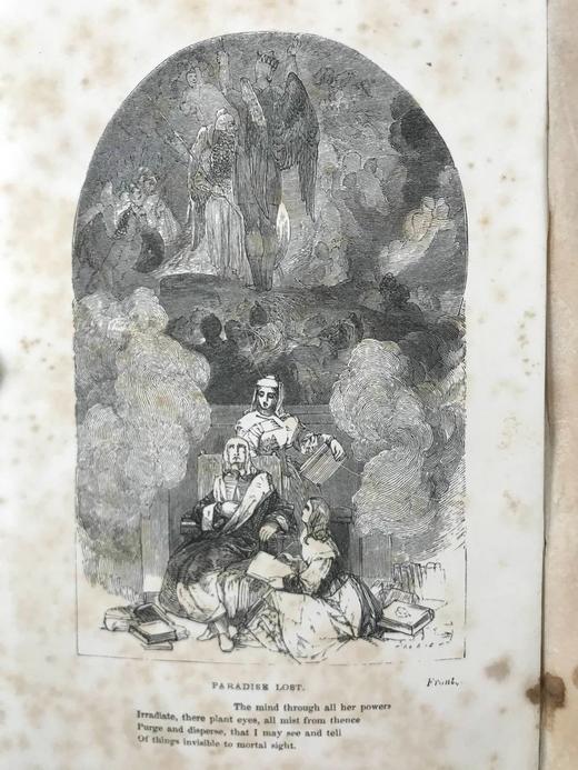 1867年 弥尔顿诗集 8版画幅插图 漆布精装36开 商品图2