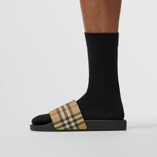 【一】BURBERRY 巴宝莉 男士 Vintage 格纹印花拖鞋 格子 8056942 A7028 商品图3