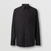 BURBERRY 巴宝莉 男士橡木叶徽章刺绣弹力棉质长袖衬衫 黑色 8064873 A1189 商品缩略图0
