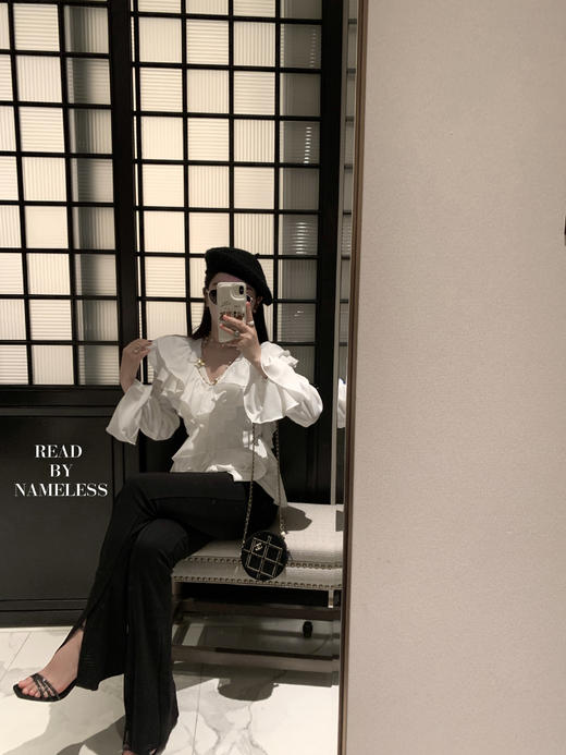 Read Nameless /浪漫白色缎面约会衬衫 商品图7