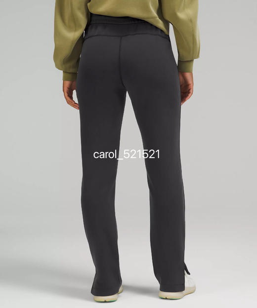 新款小开叉 Lulu Brushed Softstreme开衩高腰莫代尔铜氨丝空气裸感直筒裤 显瘦垂坠舒适百搭 商品图5