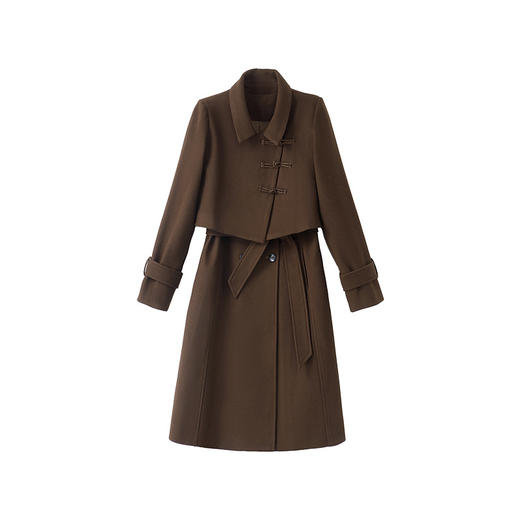 WZNH-WJ82559恒源祥羊毛衫女士高端双面毛呢两件套装裙子秋冬新款羊绒大衣外套 商品图4