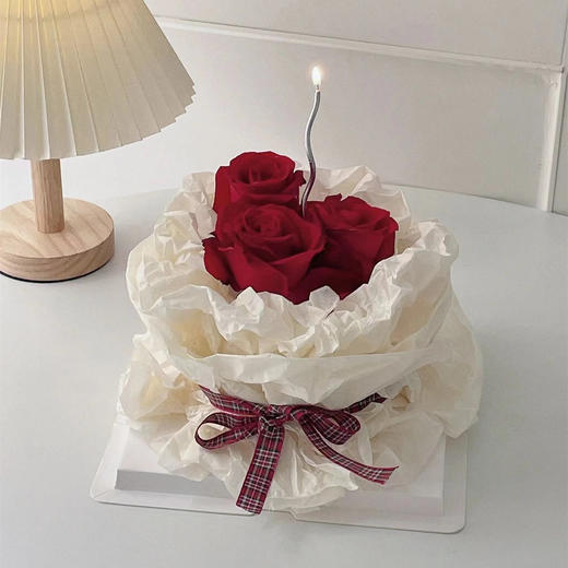 【七夕情人节】浪漫玫瑰花束蛋糕 商品图0