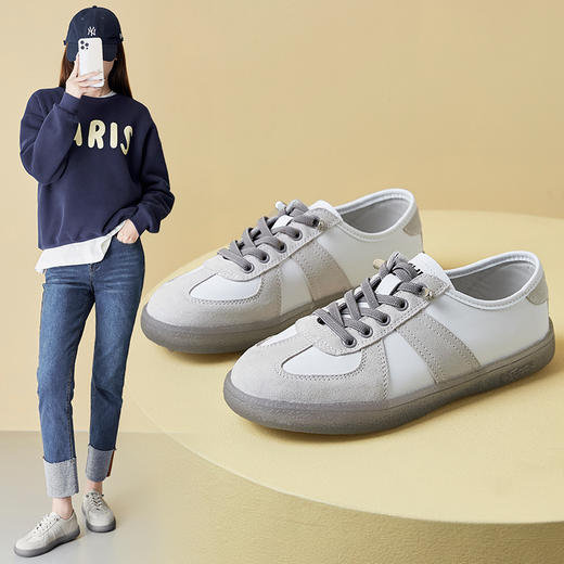 ZHR果冻底板鞋2023新款女春季百搭简约德训鞋百搭ins风休闲鞋 商品图11
