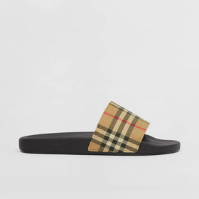 【一】BURBERRY 巴宝莉 男士 Vintage 格纹印花拖鞋 格子 8056942 A7028