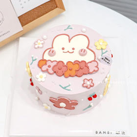 兔子花花奶油蛋糕
