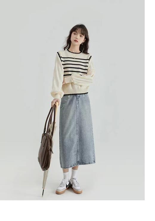 【应季好物】法式假两件条纹毛衣 商品图2