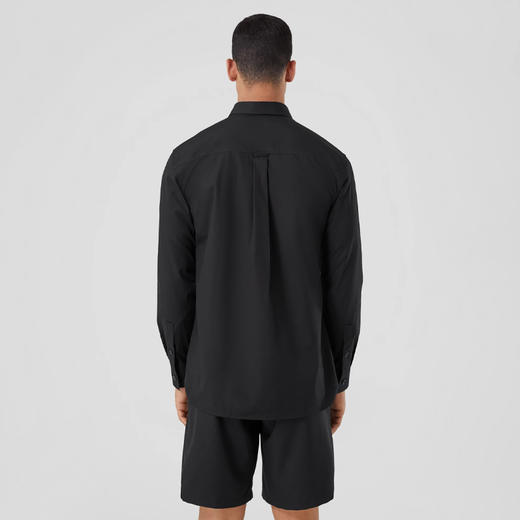 BURBERRY 巴宝莉 男士橡木叶徽章刺绣弹力棉质长袖衬衫 黑色 8064873 A1189 商品图2