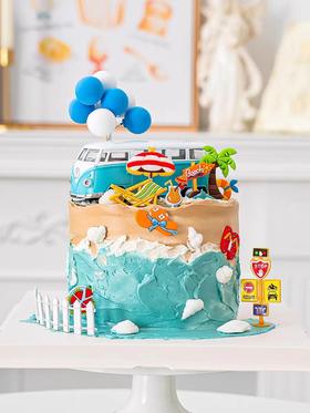 【巴士夏威夷】叮当CAKE爆款生日蛋糕-鲜果奶油蛋糕