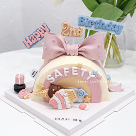 粉彩虹奶油蛋糕