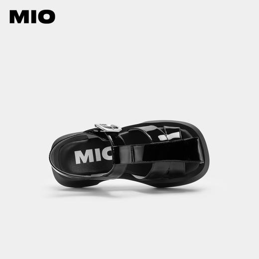 MIO米奥夏季松糕底高跟简约风丁字扣带时髦复古罗马凉鞋女洞洞鞋M233130602 商品图2