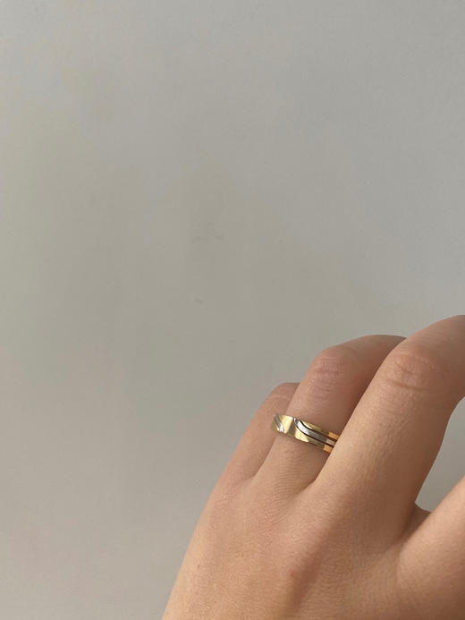 APRESI｜直角三环GIMMEL AND POSY Short Inscription Triple-Hoop Complete Ring [缱绻直角三环组合戒指] 商品图4