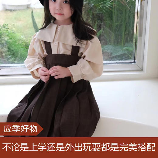【应季好物】女童韩版学院风背带百褶裙 商品图0