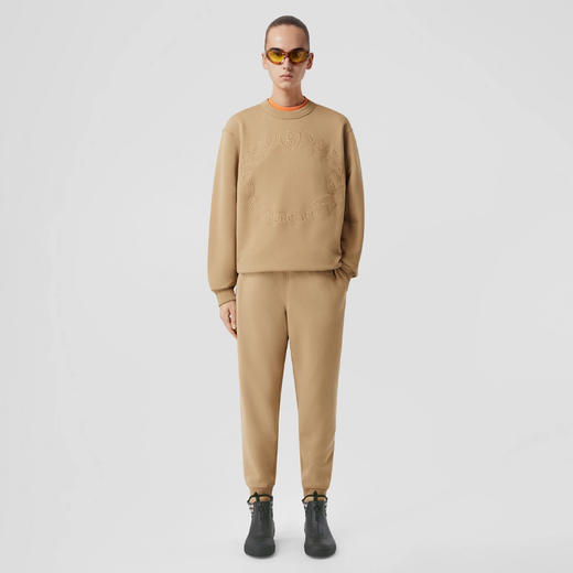 BURBERRY 巴宝莉 女士橡树叶徽章刺绣棉质运动卫衣 驼色 8065255 A8900 商品图3