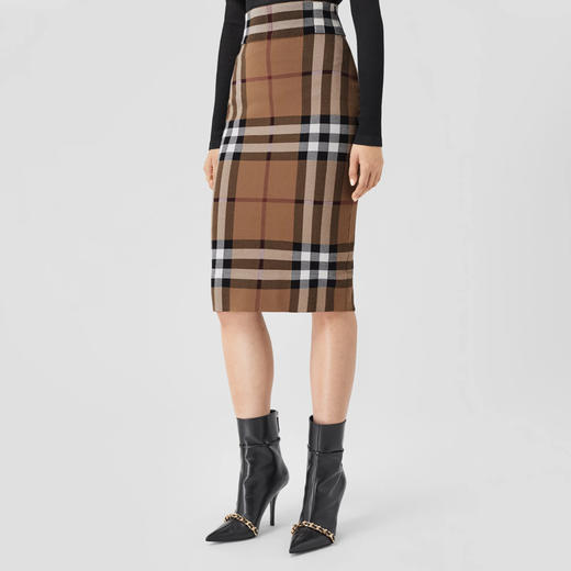 BURBERRY 巴宝莉 女士格纹丝棉混纺提花半裙 格子 8043412 A8773 商品图1