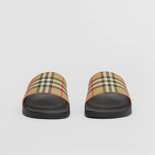 【一】BURBERRY 巴宝莉 男士 Vintage 格纹印花拖鞋 格子 8056942 A7028 商品图1