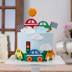 【小汽车】-翻糖蛋糕